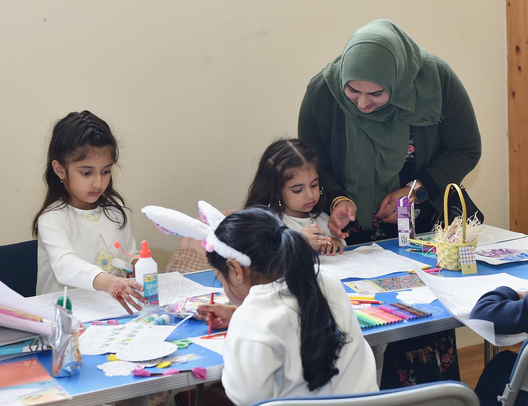 Children taking part in Easter arts and crafts with D’Key Civic
