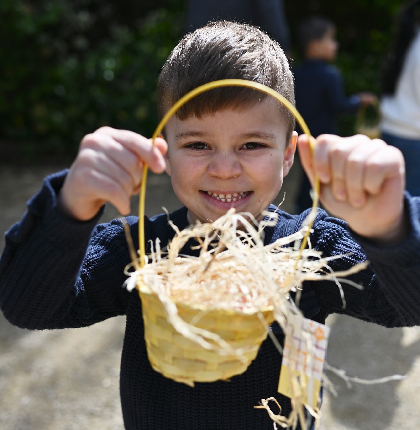 Children taking part in the Easter egg hunt activity